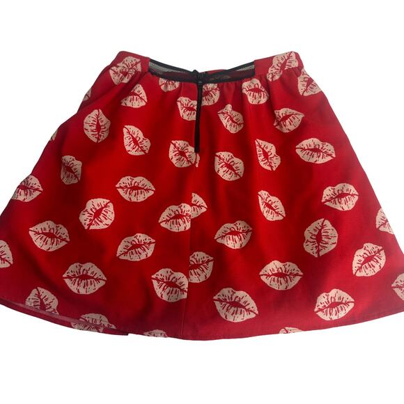 Sam Edelman Women's Enchanted Kiss Lip Jacquard Skirt Size 2 - Picture 1 of 7